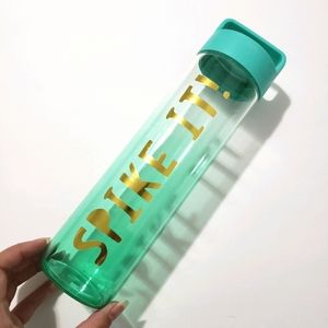 5/$15 Green Ombre Gold Spike It Glass Water Bottle